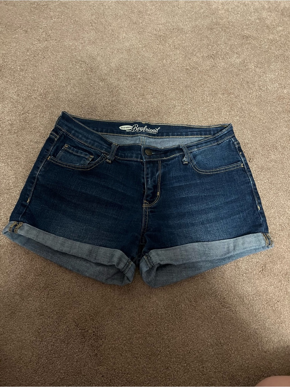 Old Navy Blue Denim Boyfriend Cuffed Shorts